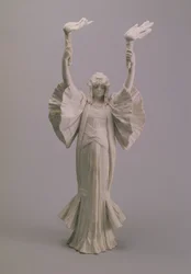 Dansare med facklor från ett bordscentrum, Sevres, 1900 (kex)